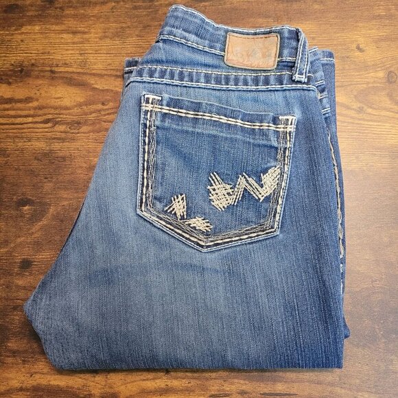 BKE Jeans Womens 27 Kate Bootcut Low Rise Ripped Medium Light Wash Stretch - Picture 3 of 12